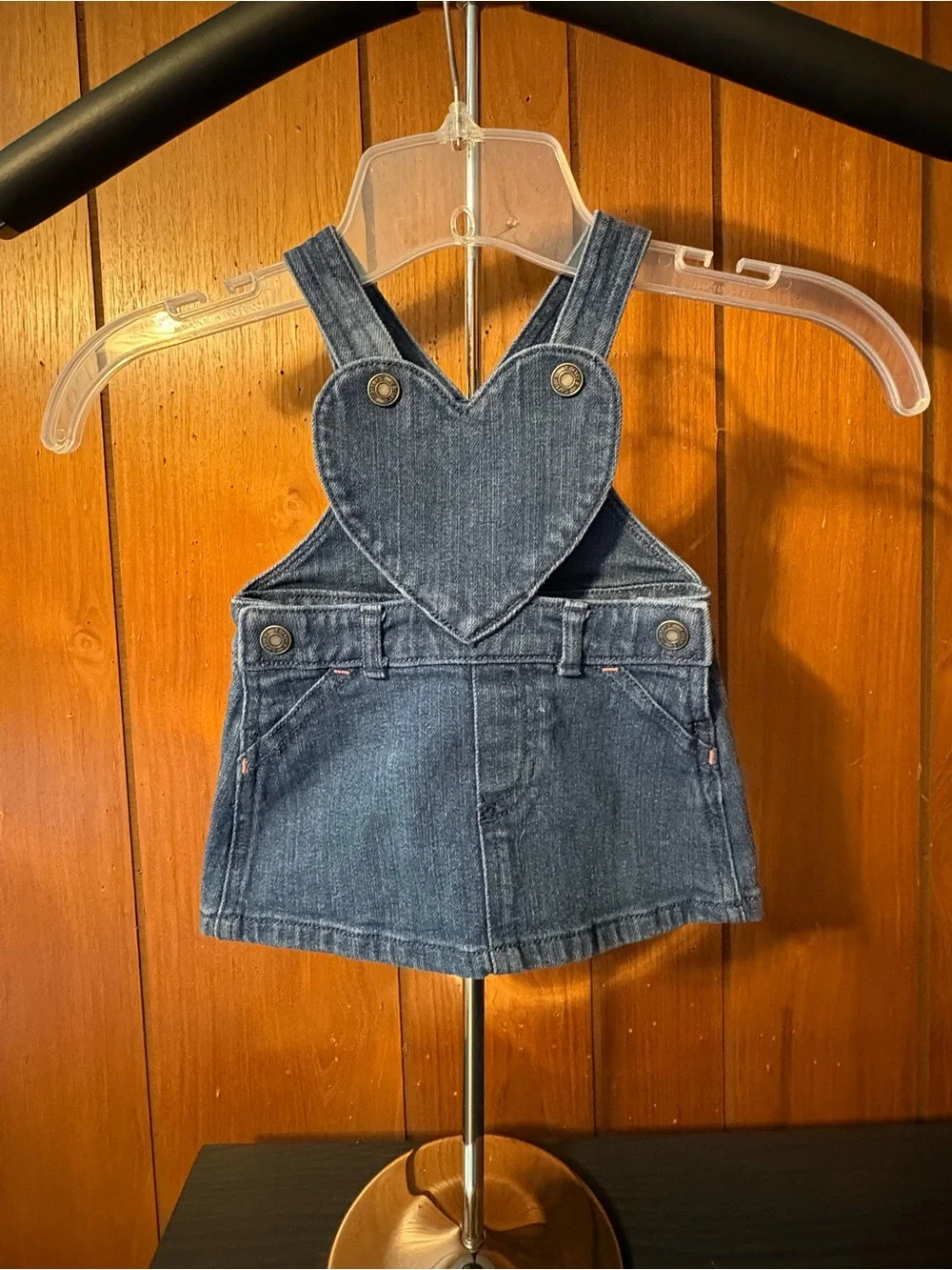 Carter's Denim Heart-Bib Skirt Overalls - Blue